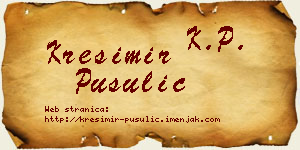 Krešimir Pusulić vizit kartica